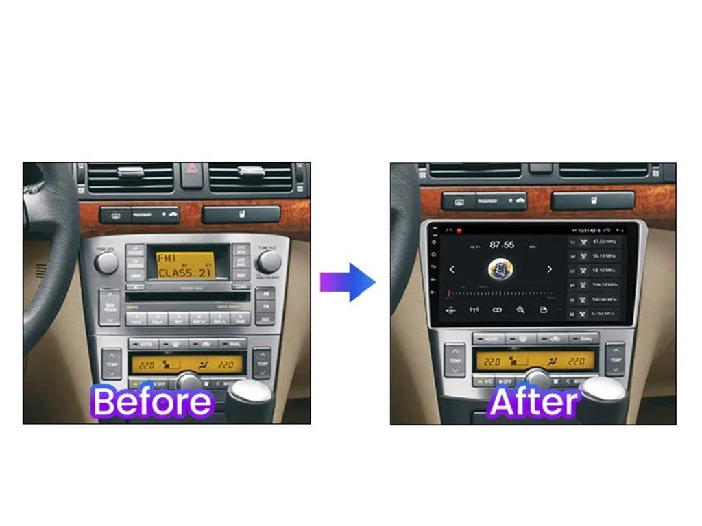 For Toyota Avensis 2002 - 2008 Android Car Stereo Wireless CarPlay Android Auto - Black