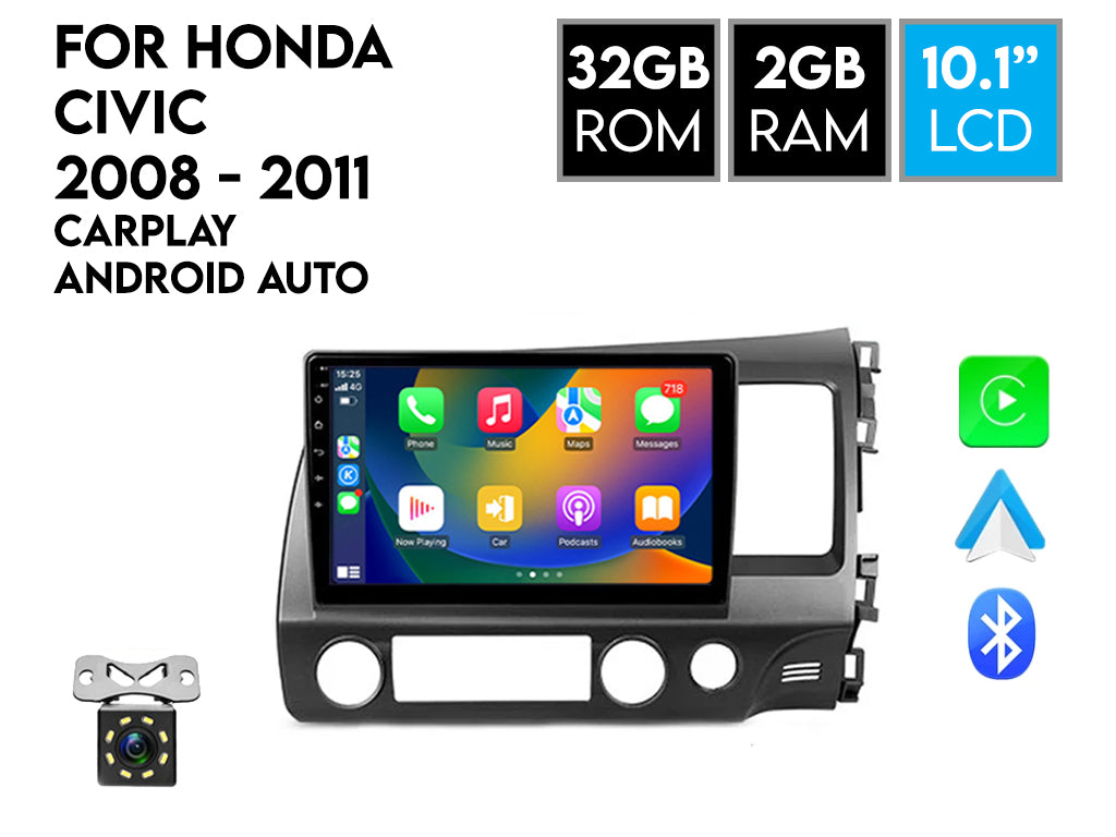 For Honda Civic 2008 - 2011 Android Car Stereo Wireless CarPlay Android Auto