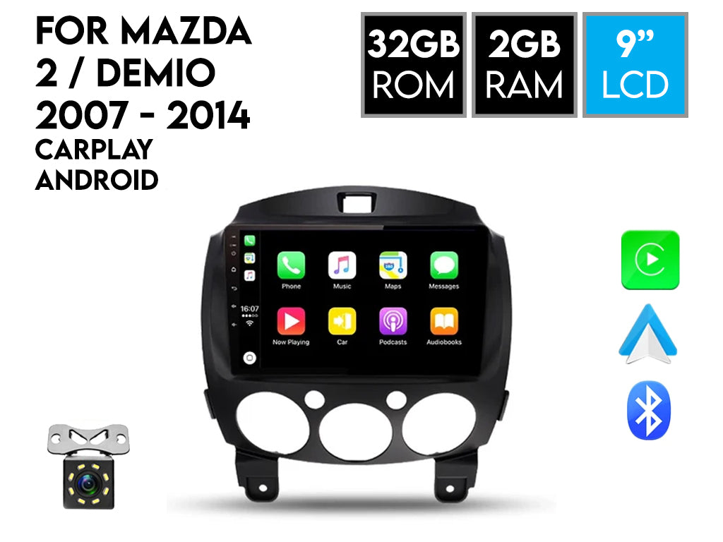 For 2007 - 2014 Mazda 2 / Demio Android Car Stereo Wireless CarPlay Android Auto