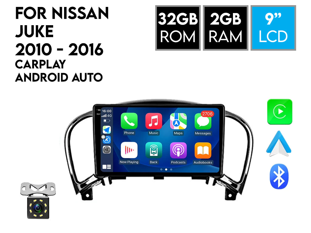 For 2011 - 2016 Nissan Juke Android Car Stereo Wireless CarPlay Android Auto