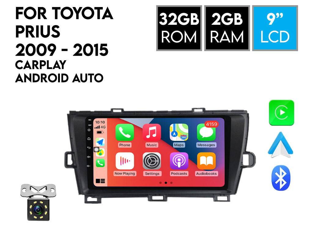 For Toyota Prius 2009 - 2015 Android Car Stereo Wireless CarPlay Android Auto