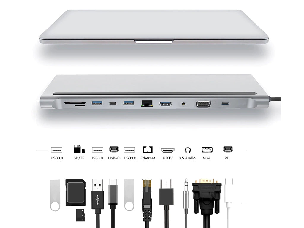 Type-C USB Dock Hub Stand 11 in 1