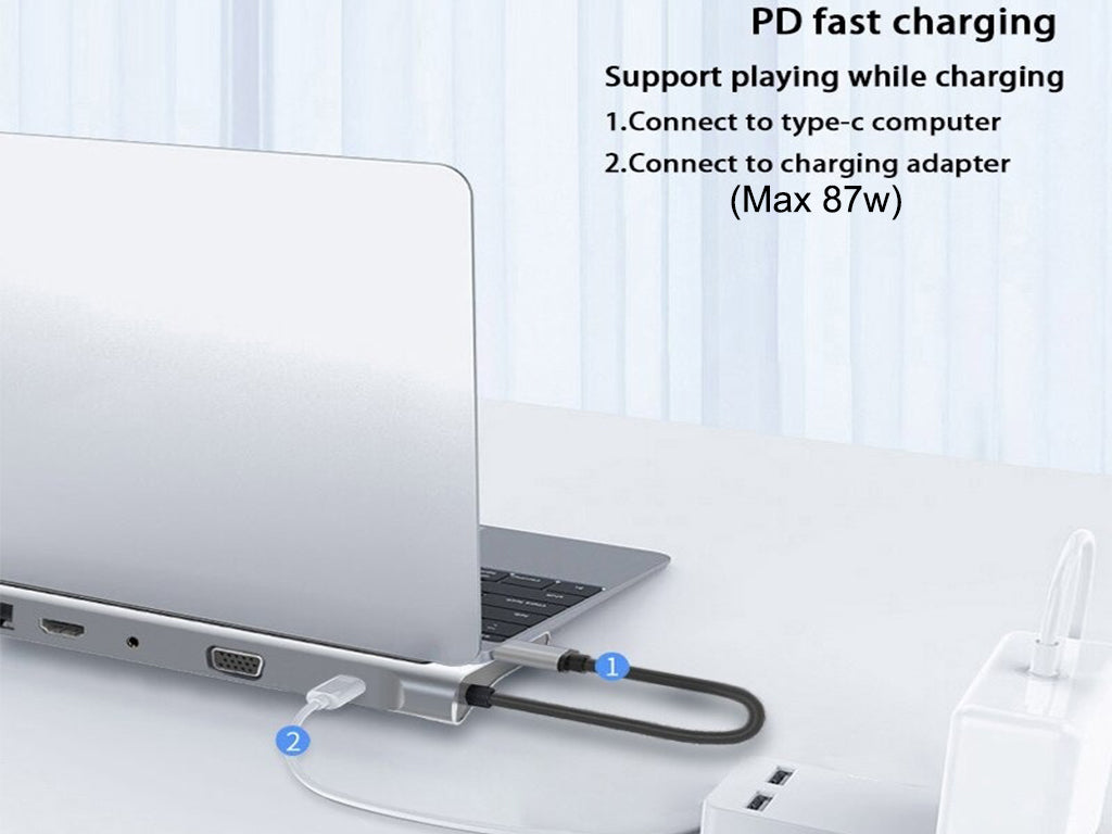 Type-C USB Dock Hub Stand 11 in 1