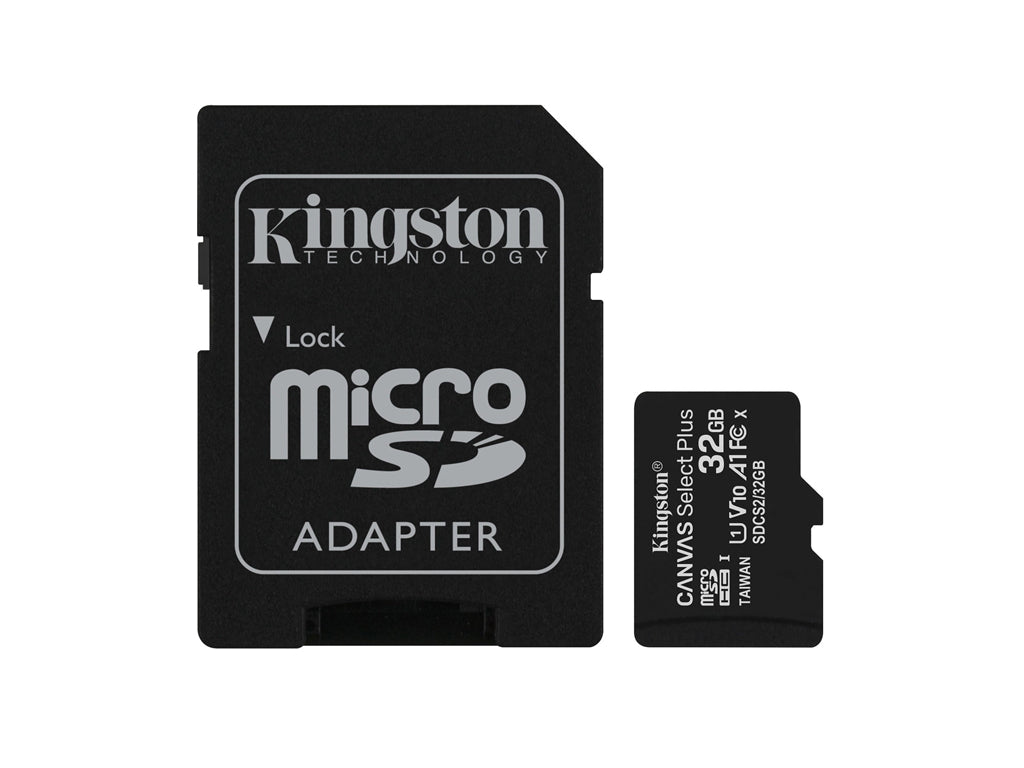 Kingston 32GB microSDHC Canvas Select Plus Class 10 UHS-I Card + SD Adapter