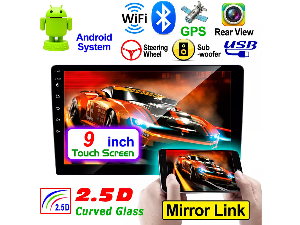 For 2008 - 2015 Toyota Avensis 9" Wireless CarPlay Android Auto - Black