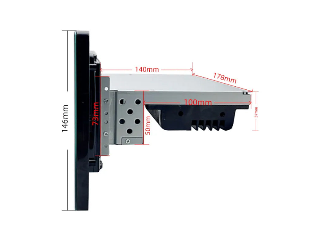 10.1" Single DIN Wireless CarPlay Android Auto Head Unit + External Microphone & Cooling Fan