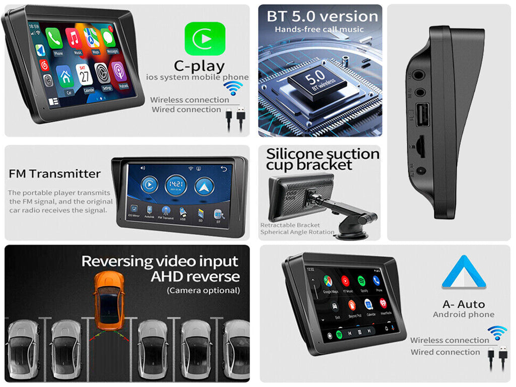 7" Universal CarPlay Android Auto Navigation Unit