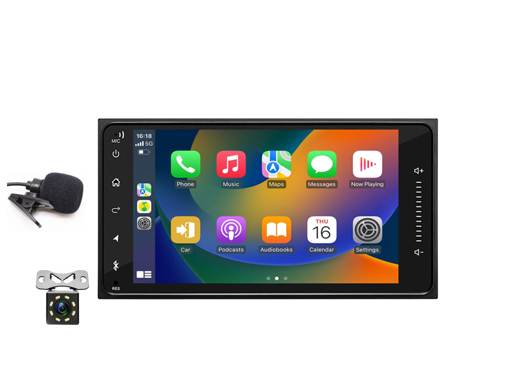 For Toyota 200x100mm 7" Car Stereo – Wireless CarPlay & Android Auto, Cooling Fan & External Mic