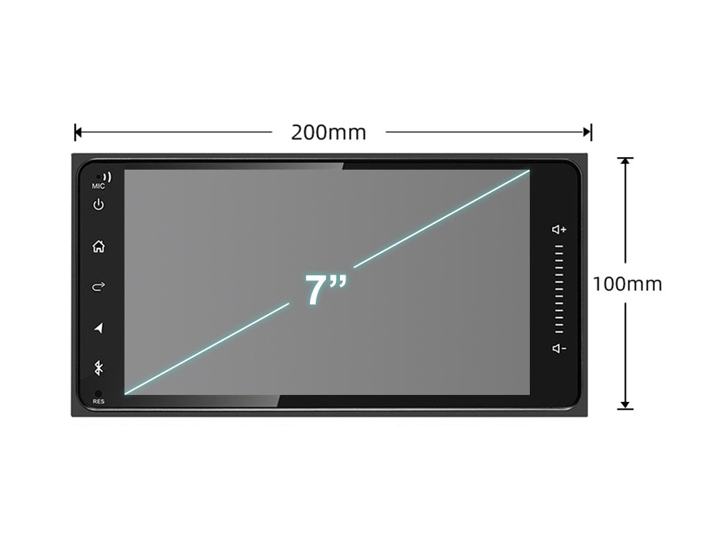 For Toyota 200x100mm 7" Car Stereo – Wireless CarPlay & Android Auto, Cooling Fan & External Mic