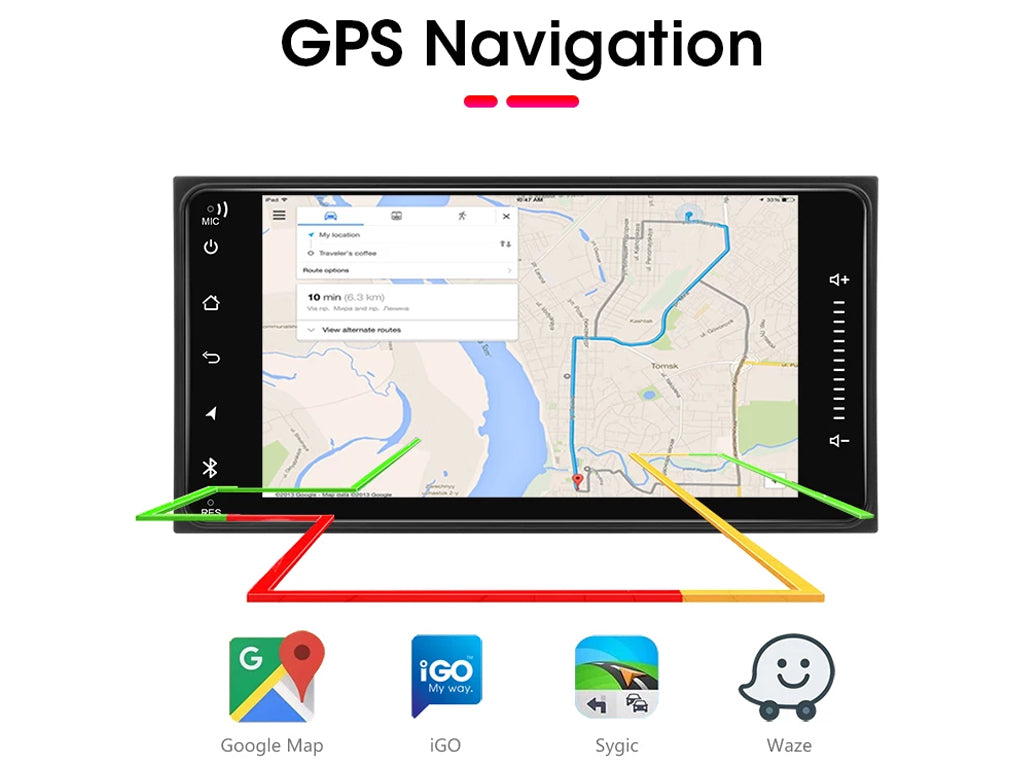 For Toyota 200x100mm 7" Car Stereo – Wireless CarPlay & Android Auto, Cooling Fan & External Mic