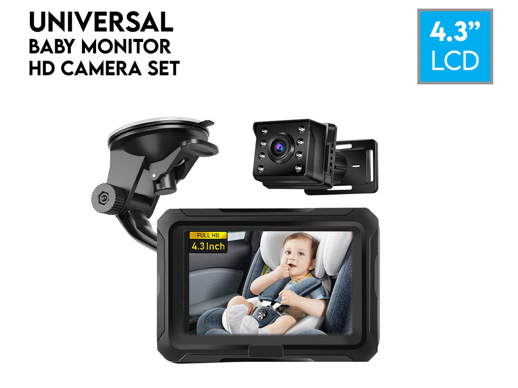 1080P Baby Car Seat Monitor with Night Vision - Adjustable 360° Rotation for Baby & Pet Monitoring