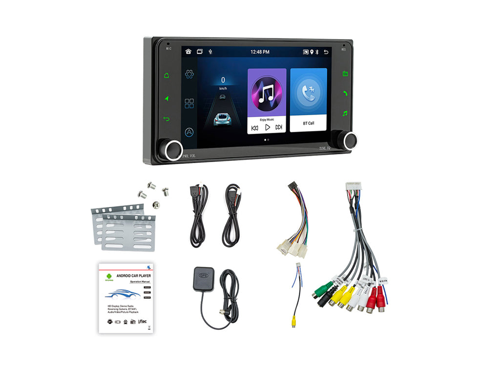 For Toyota 7" Car Stereo with Wireless CarPlay, Android Auto, Rotary Volume Wheel – 2GB RAM, 64GB Storage