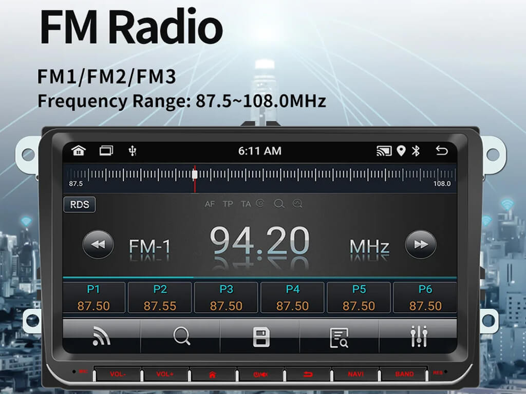 For VW 9" Android Car Stereo CarPlay Android Auto 2GB Ram 64GB Rom