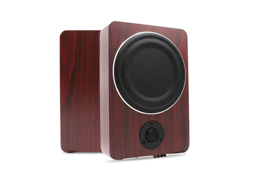 8" 600W Active Under Seat Car Subwoofer - Wood Grain