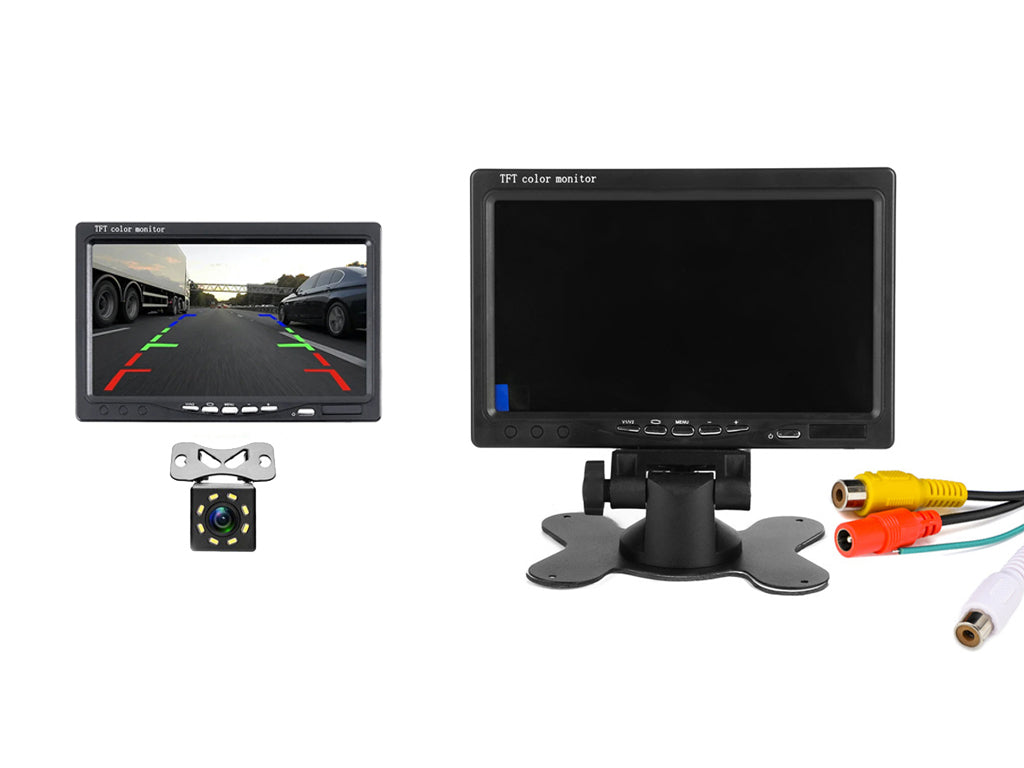 7" Car Monitor and 8 LED Reversing Camera Set - 12V