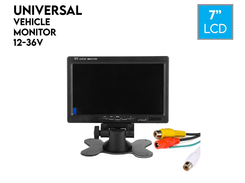 7" Vehicle Monitor 12V-36V Dual AV Inputs