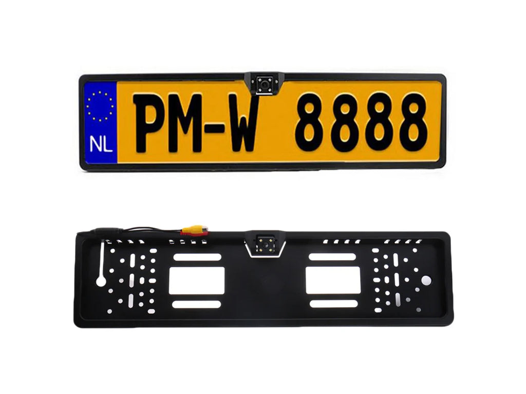 European Plate Holder with 12V 4 LED Reversing Camera