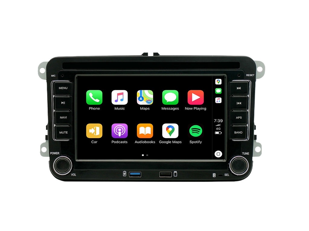 7" For VW Wireless CarPlay Android Auto + Microphone and External Fan