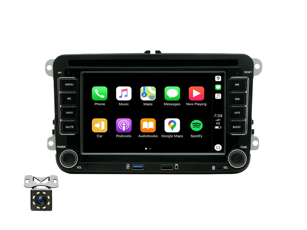 7" For VW Wireless CarPlay Android Auto + Microphone and External Fan