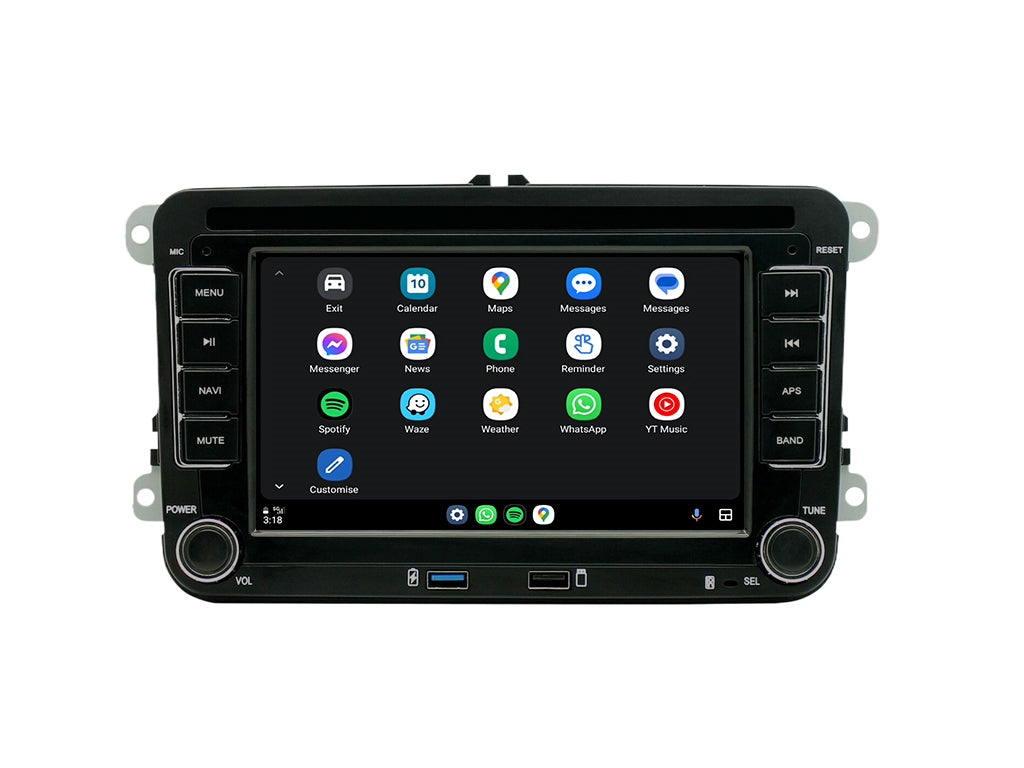 7" For VW Wireless CarPlay Android Auto + Microphone and External Fan