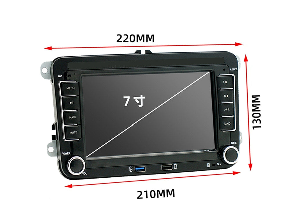 7" For VW Wireless CarPlay Android Auto + Microphone and External Fan