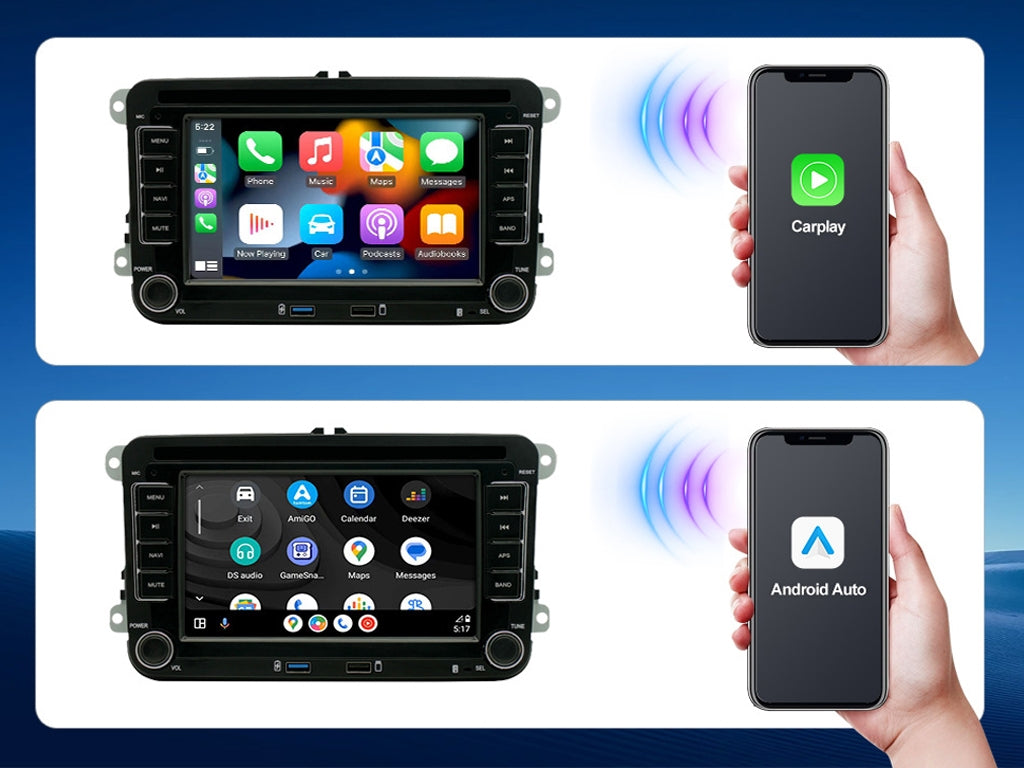 7" For VW Wireless CarPlay Android Auto + Microphone and External Fan