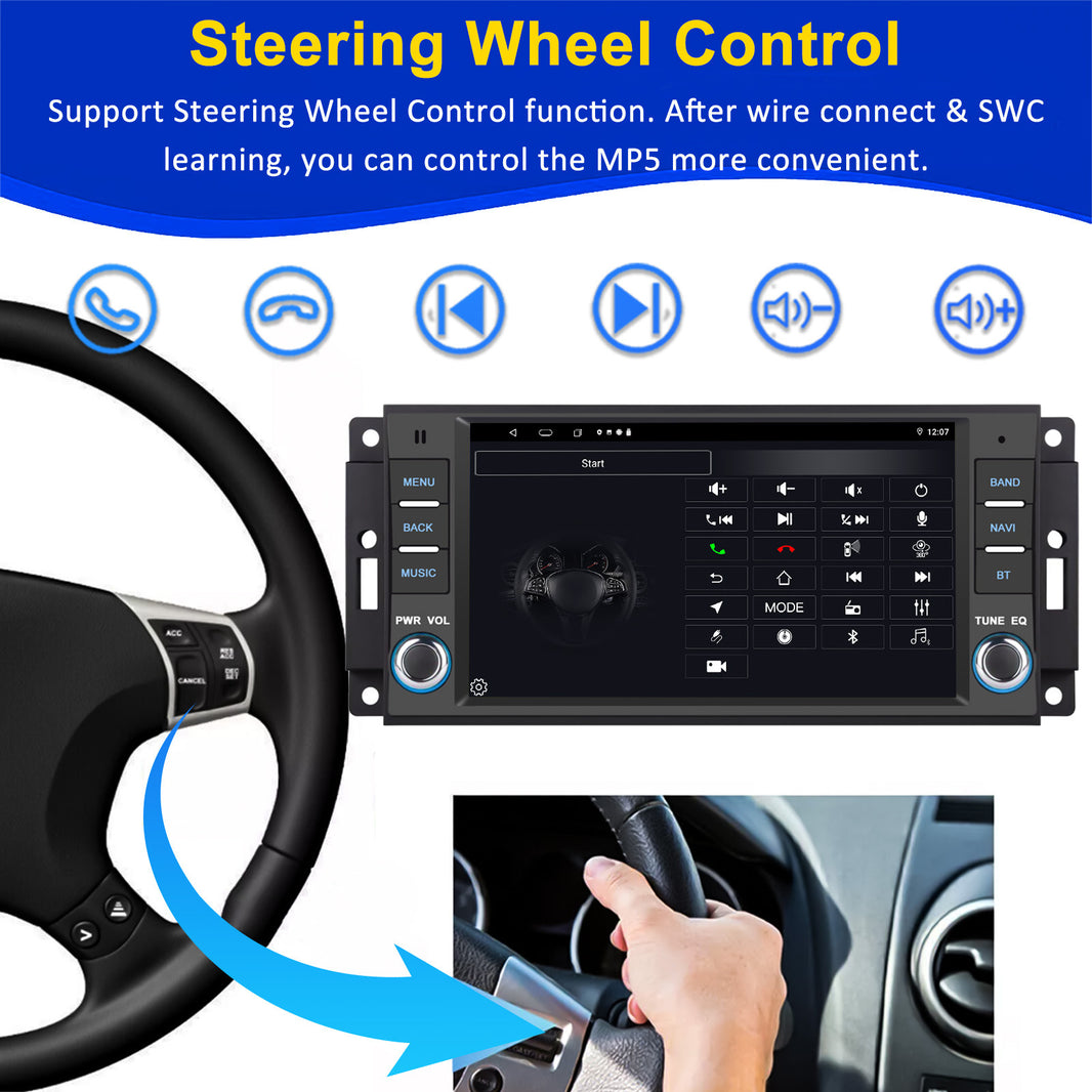 For Jeep Universal 7"  Wireless CarPlay Android Auto Headunit