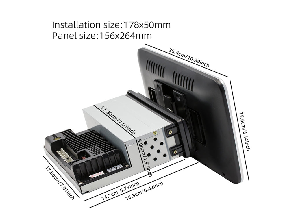 10.1" Android Headunit 360° Rotatable Display Wireless CarPlay Android Auto