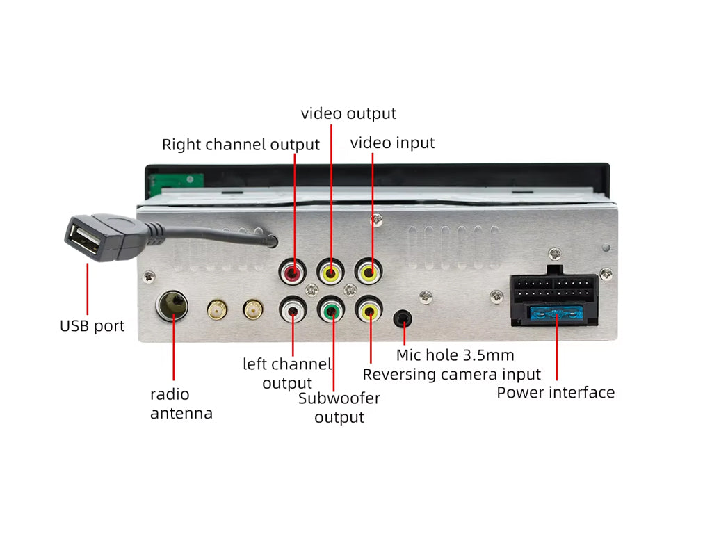 6.86" Single Din Wireless CarPlay Android Auto