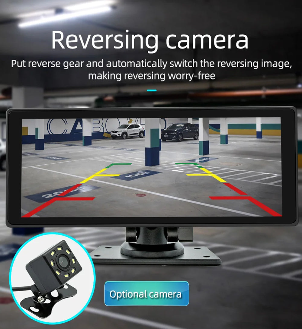 10.26" Portable CarPlay Android Auto Dash Cam Monitor