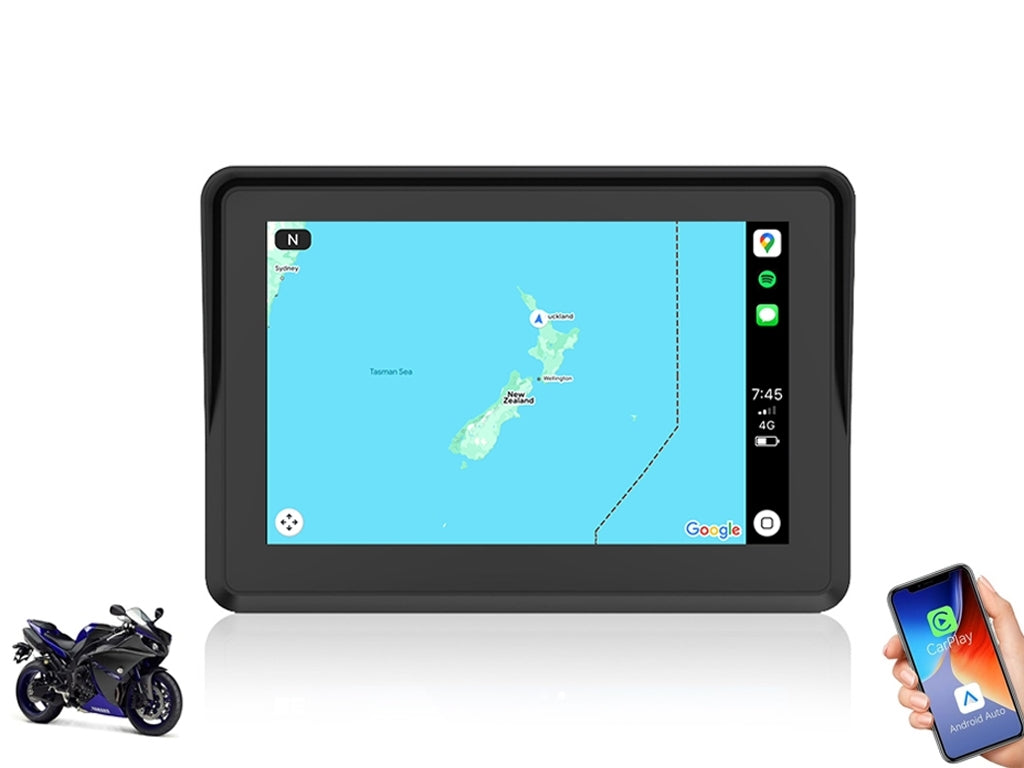 5" Motorcycle Wireless CarPlay Android Auto Display IPX7 Navigation Screen