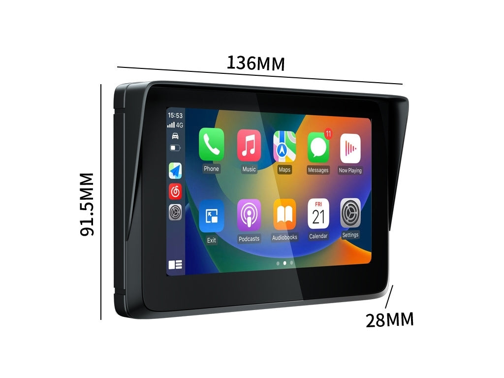 5" Motorcycle Wireless CarPlay Android Auto Display IPX7 Navigation Screen