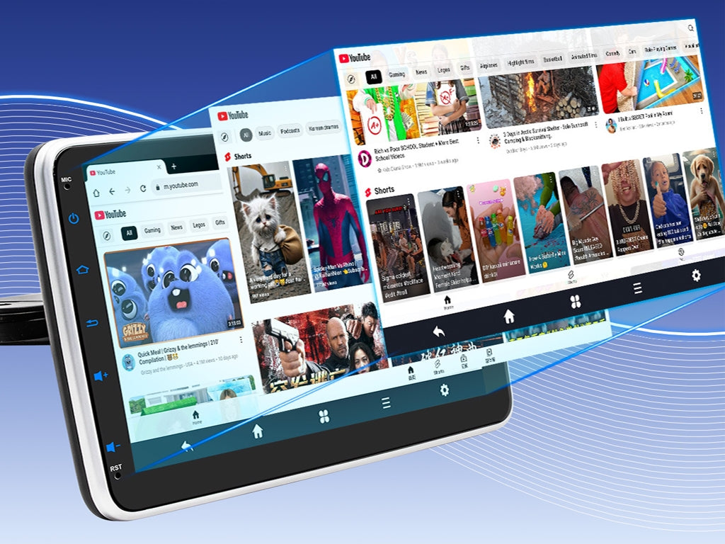 10.1" Android Car Headrest Monitor - Wireless CarPlay, Plug & Play, Perfect for NZ Road Trips