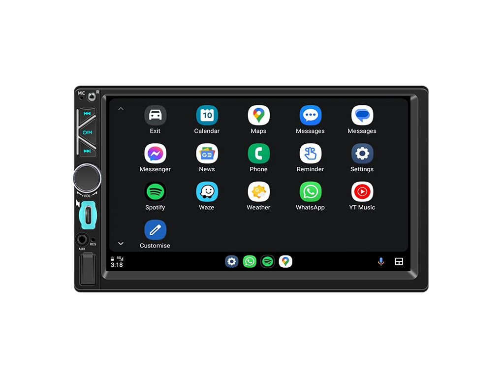7" 2-DIN Wireless CarPlay Android Auto Head Unit with Type-C