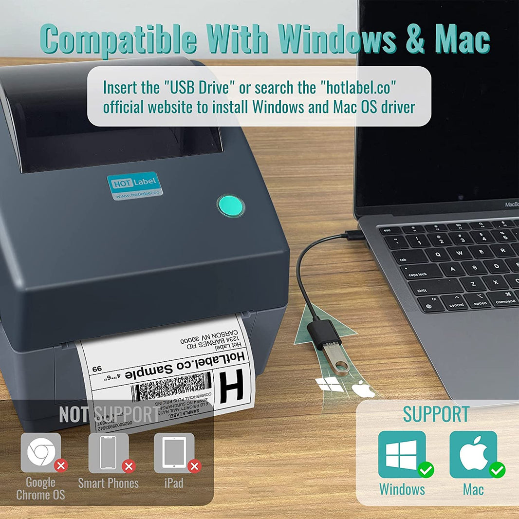 Thermal Label Courier Printer - Black