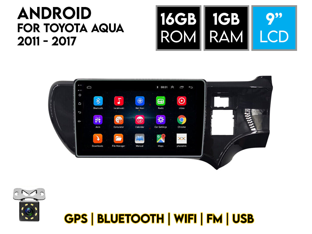 For 2011 - 2017 Toyota Aqua 9" Android Car Stereo