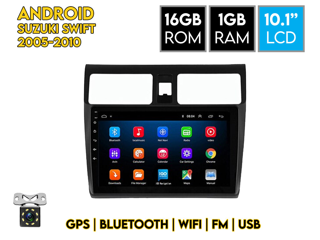 For 2005 - 2010 Suzuki Swift 10.1" Android Car Stereo