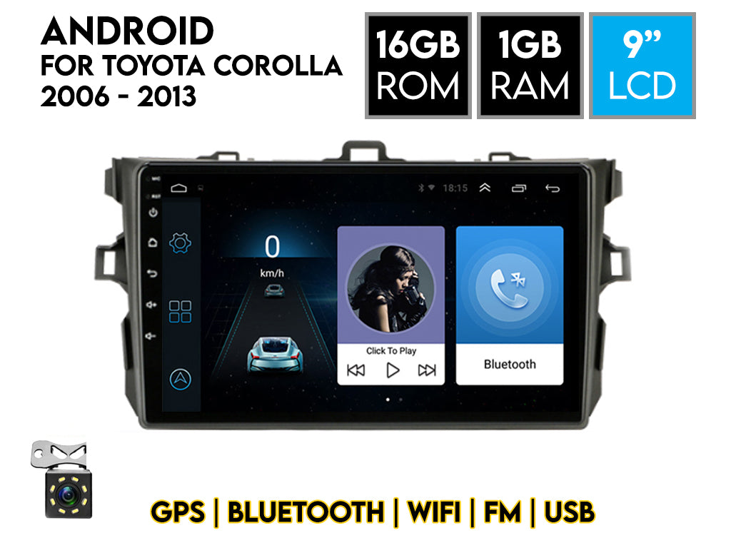 For 2006 - 2013 Toyota Corolla 9" Android Car Stereo