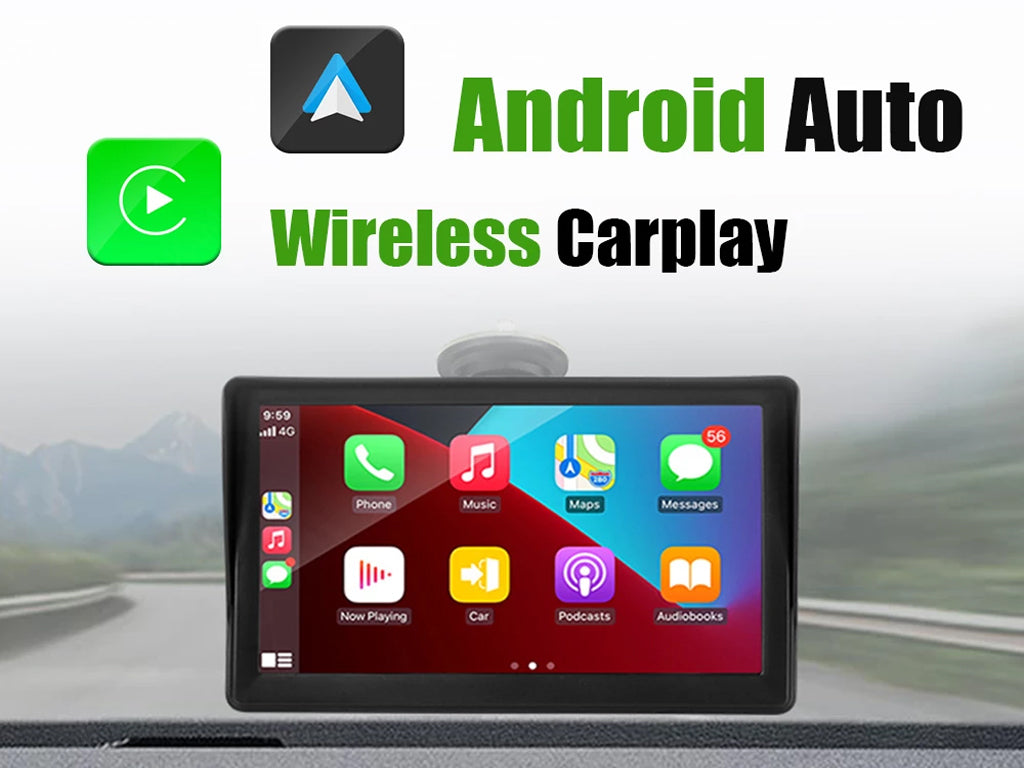 7" Portable Wireless CarPlay Android Auto Nav Unit