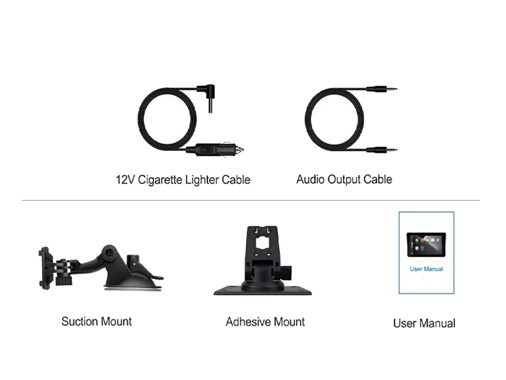 7" Portable Wireless CarPlay Android Auto Nav Unit