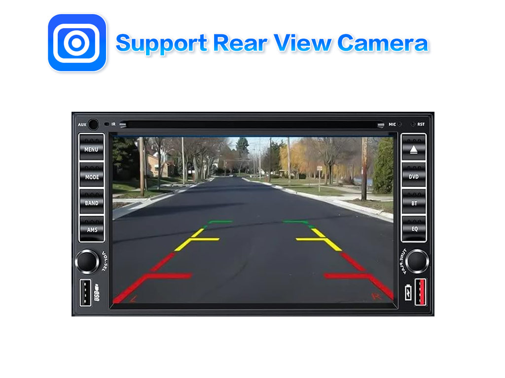 6.2" 2-Din DVD Player - Wireless CarPlay & Android Auto, USB, Reversing Camera Support
