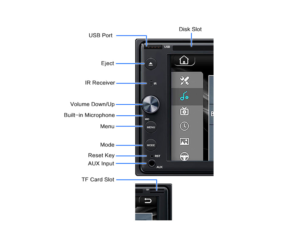 6.2" 2-Din CD/DVD Car Stereo - Wireless CarPlay & Android Auto, NZ FM Radio, Reversing Camera Ready