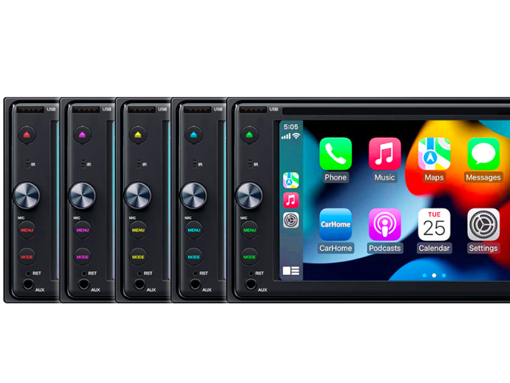 6.2" 2-Din CD/DVD Car Stereo - Wireless CarPlay & Android Auto, NZ FM Radio, Reversing Camera Ready
