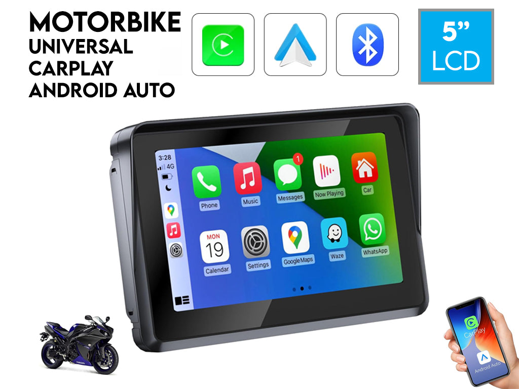 5" Motorbike CarPlay Android Auto Navigator IPX7 Waterproof
