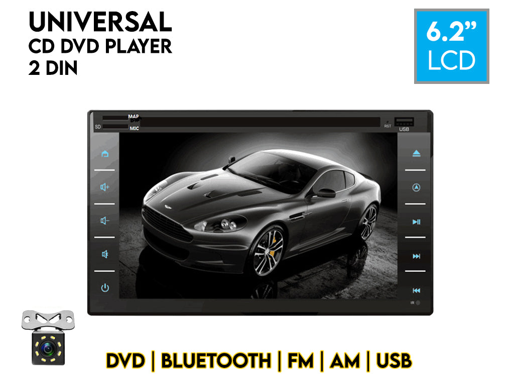 6.2" Car Bluetooth CD DVD Player with Touch Buttons