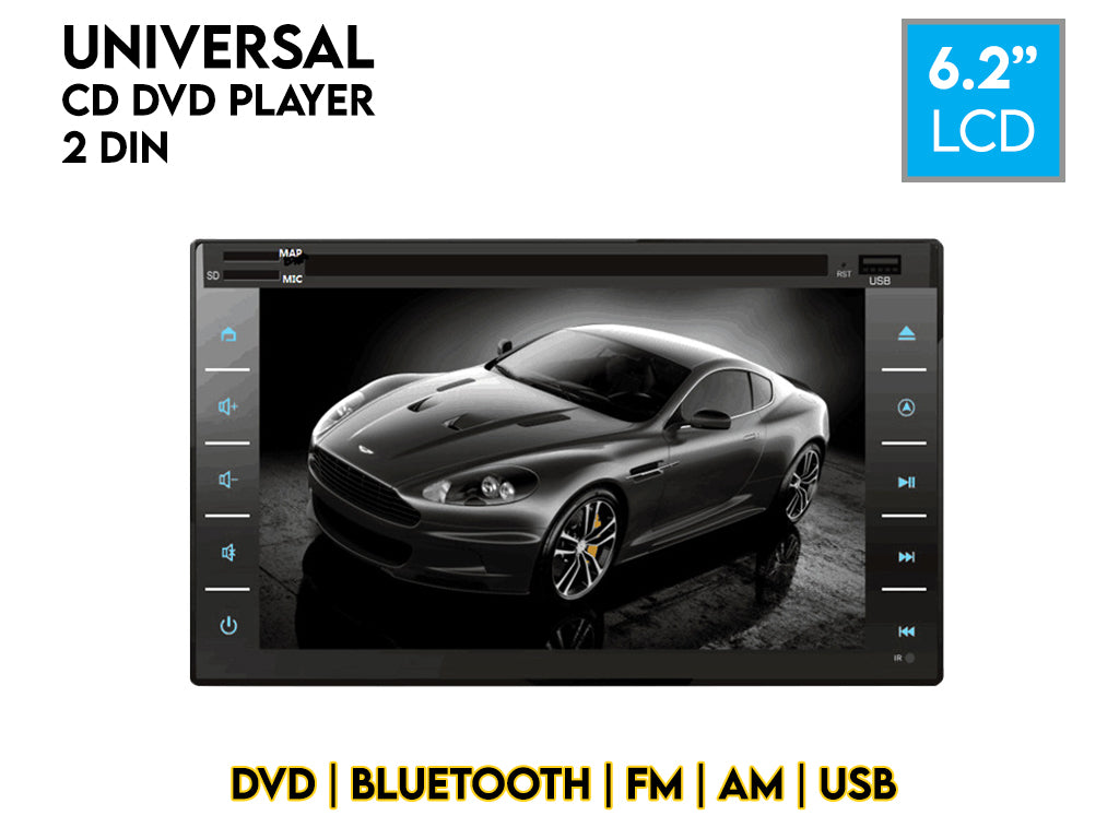 6.2" Car Bluetooth CD DVD Player with Touch Buttons