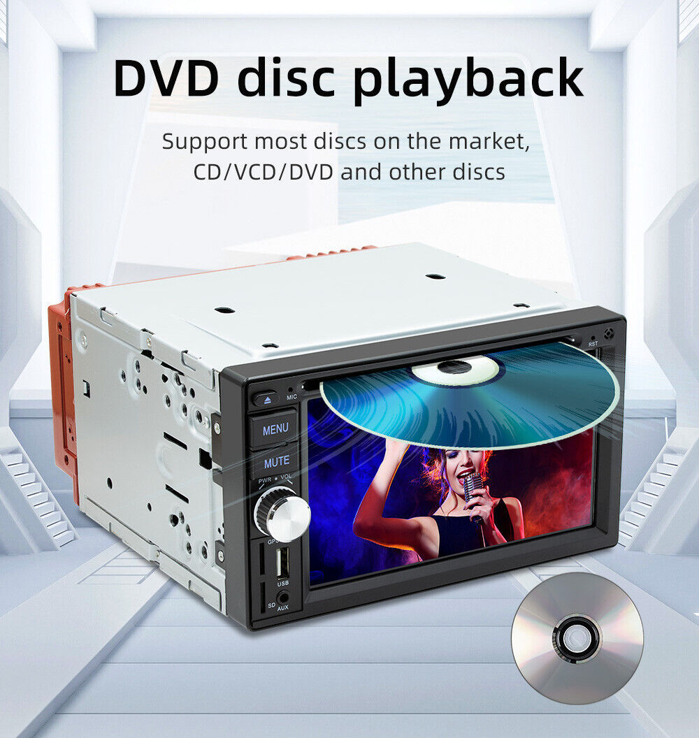 6.2" Wired CarPlay Android Auto CD DVD Player