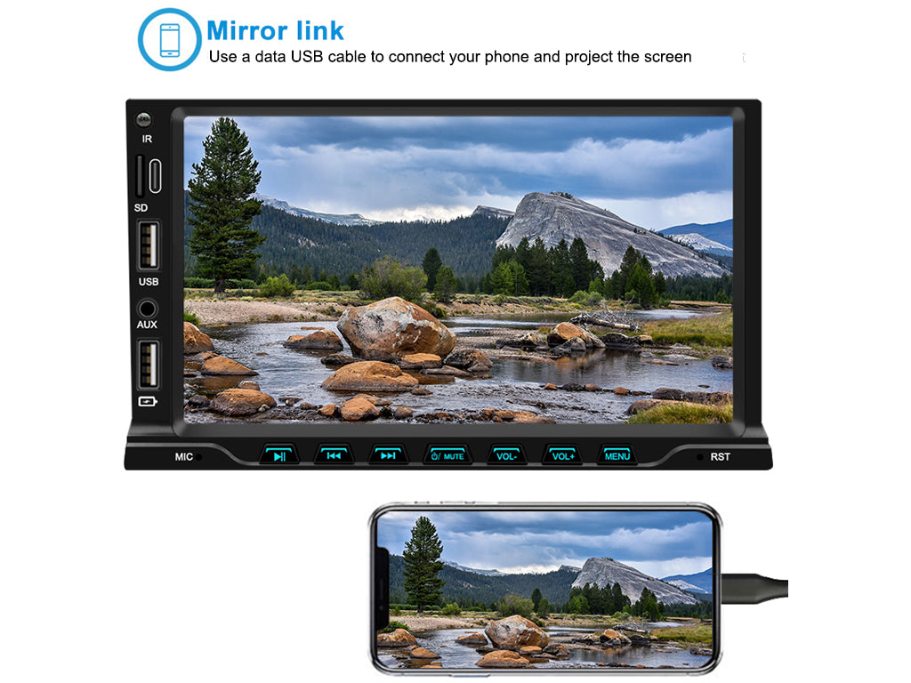 7" Car MP5 Player – Bluetooth, NZ FM, Mirror Link, Type-C USB, Physical Buttons