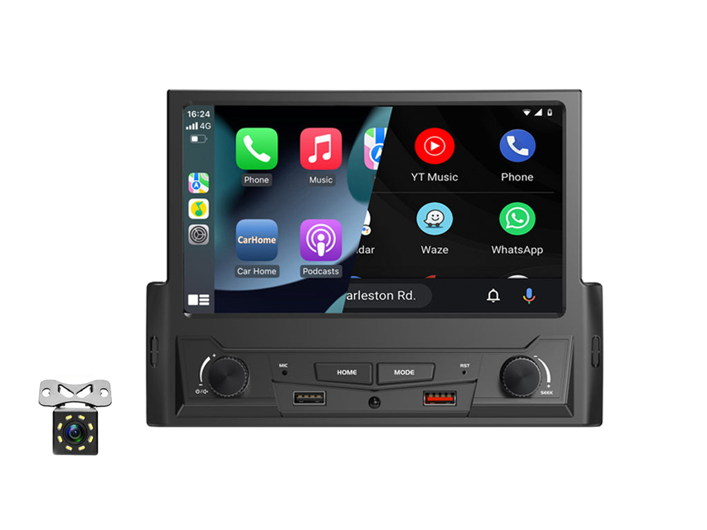7" IPS Single Din Wireless CarPlay Android Auto Car Stereo