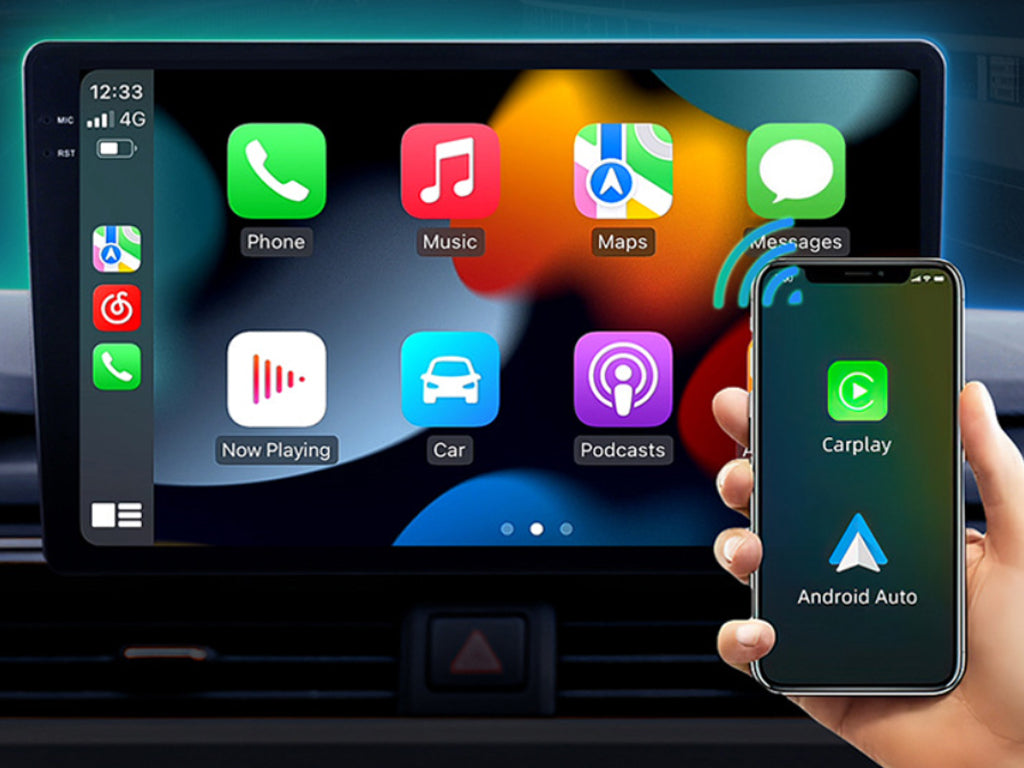 9" Quad-Core Android Head Unit 6GB+128GB Wireless CarPlay Android Auto